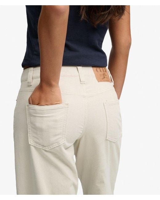 Superdry White & Co Mid Rise baggy Corduroy Trousers