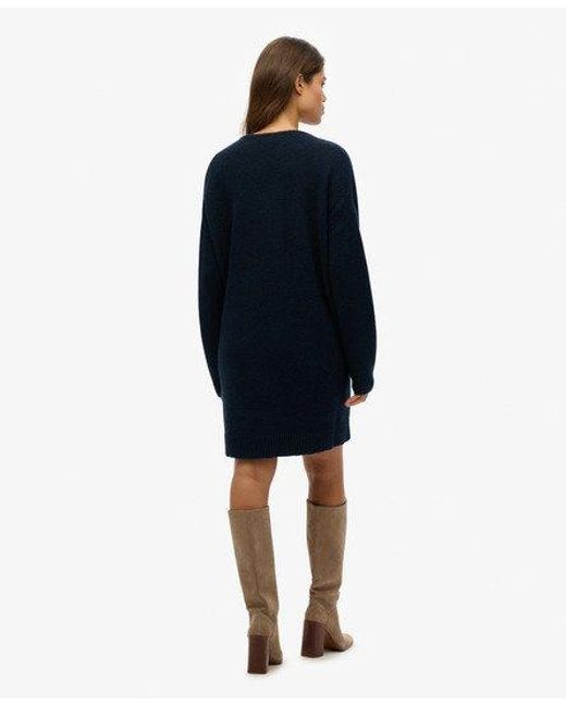 Femme Robe Pull Overtaille À Col En V Taille Superdry en coloris Blue