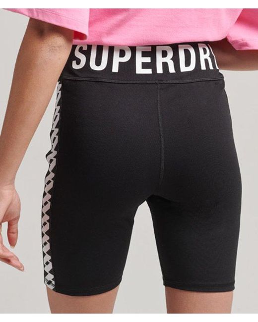 Superdry Elastic Logo Cycle Shorts Black