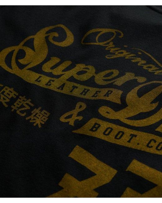Superdry Black & Co Leather & Boot Co Script T-shirt for men