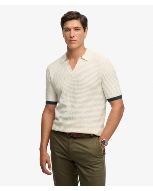 Superdry Natural & Co Johnny Collar Knitted Polo Shirt for men