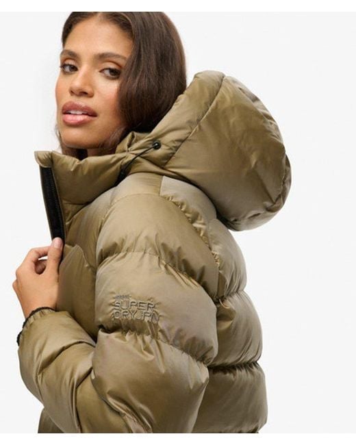 Superdry Green & Co Hooded Luxe Sports Puffer Jacket