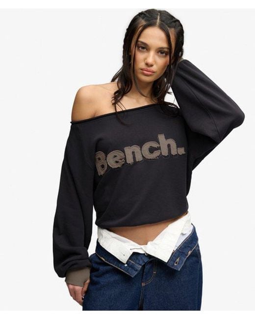 Superdry Black Bench X & Co Bench Bardot Oversized Sweatshirt