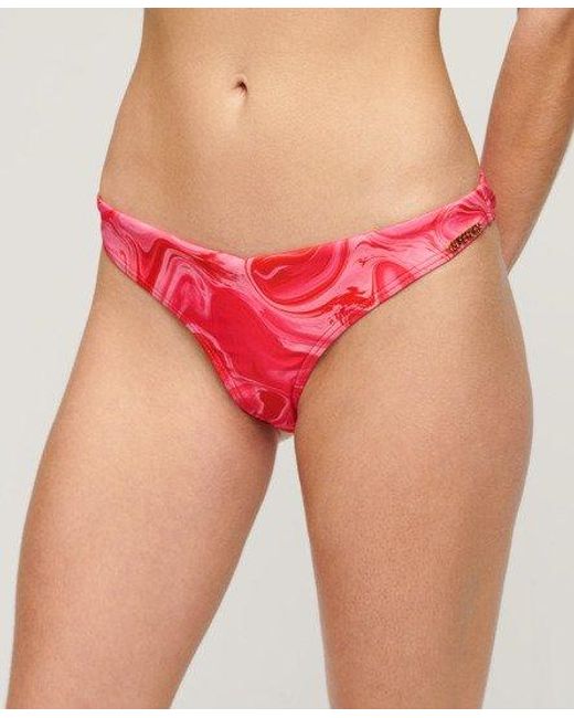 Superdry Red Printed Cheeky Bikini Bottoms