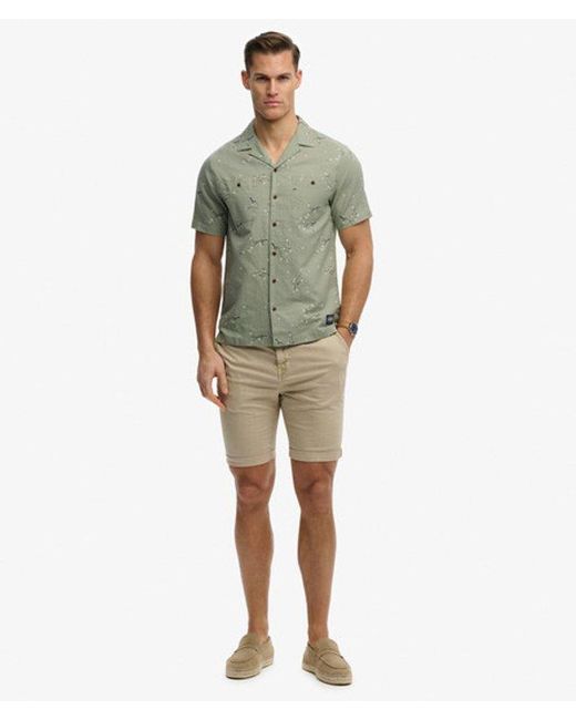 Superdry Green Short Sleeve Printed Beach Shirt for men
