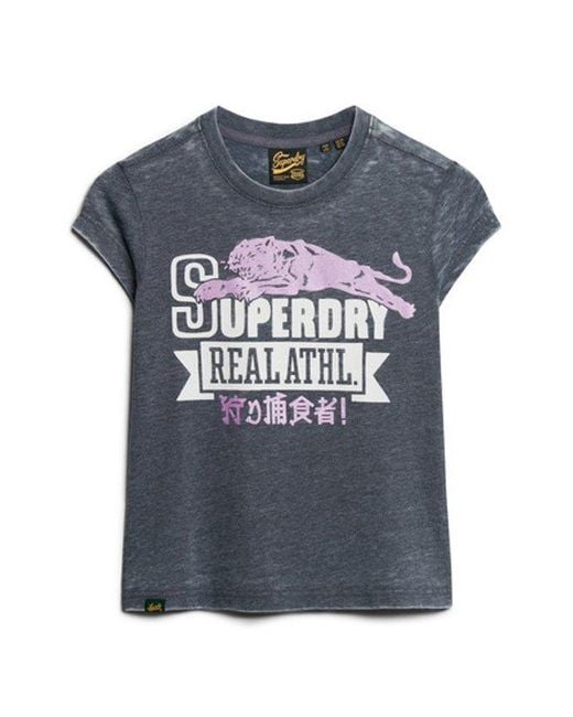 Superdry Blue & Co Varsity Burnout T-shirt