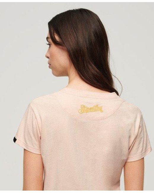 Superdry Natural Tattoo Embroidered Fitted T-shirt