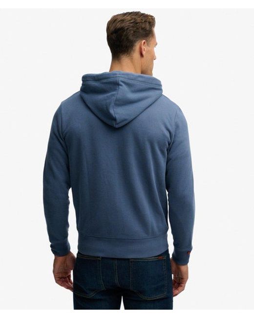 Superdry Blue & Co Essential Logo Half Brushed Zip Hoodie for men