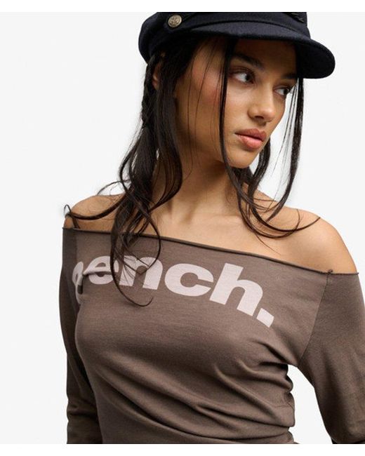Superdry Brown Bench X & Co Bench Fitted Long Sleeve Layer Top