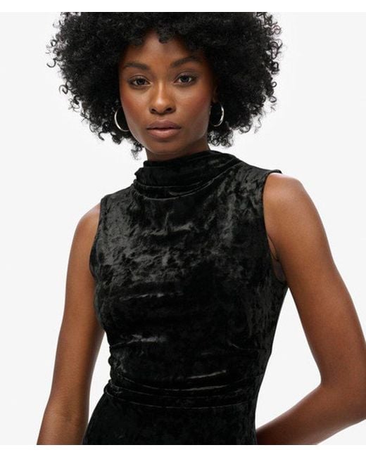 Superdry Black & Co Velvet Maxi Dress
