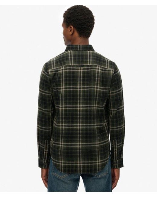 Superdry Katoenen Houthakkersoverhemd Met Lange Mouwen in het Green voor heren