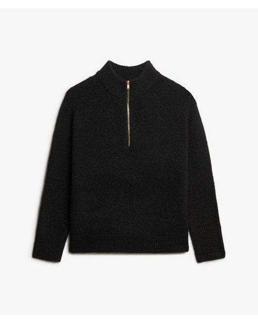 Superdry Black & Co Brushed Half Zip Jumper