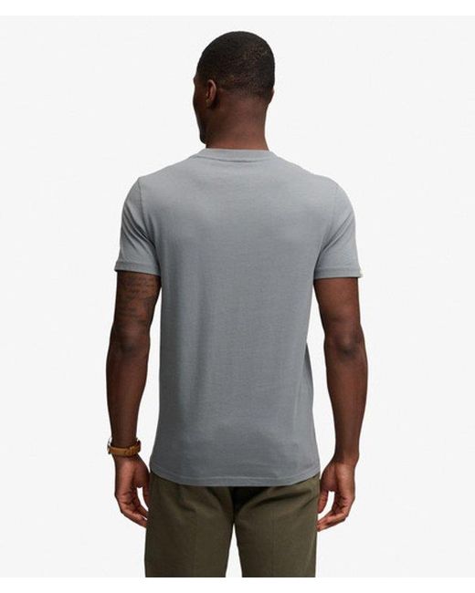 Superdry Gray Sd & Co Logo Embroidered T-Shirt for men