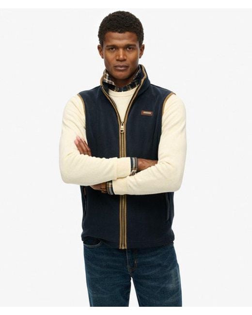 Homme Gilet En Polaire Estate Taille Superdry pour homme en coloris Blue