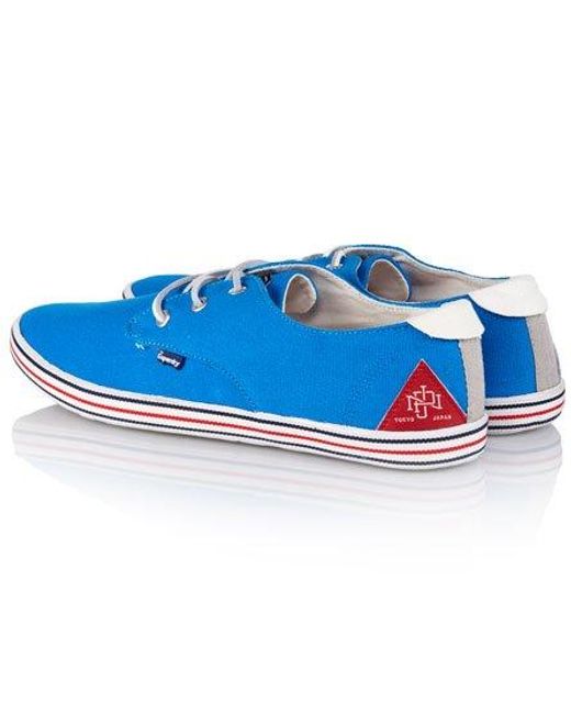 Superdry Blue Skipper Shoes Cobalt Canvas for men
