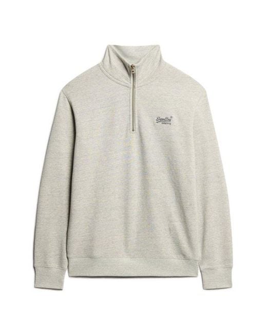 Superdry Gray & Co Essential Logo Henley Sweatshirt for men
