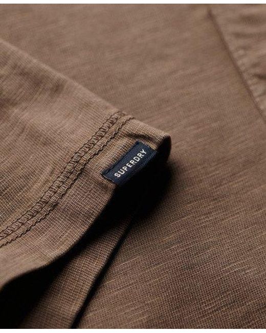 Superdry Brown Short Sleeve Grandad Top for men