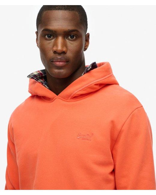 Superdry Orange & Co Essential Logo Half Brushed Hoodie for men