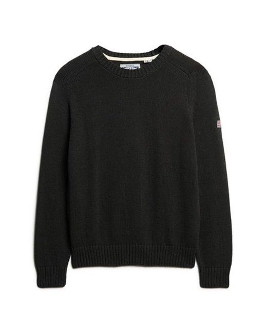 Superdry Black & Co Knitted Slouchy Crew Neck Sweatshirt
