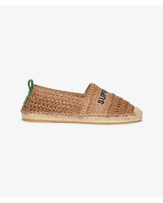 Superdry Natural & Co Raffia Espadrille Embroidered Shoe
