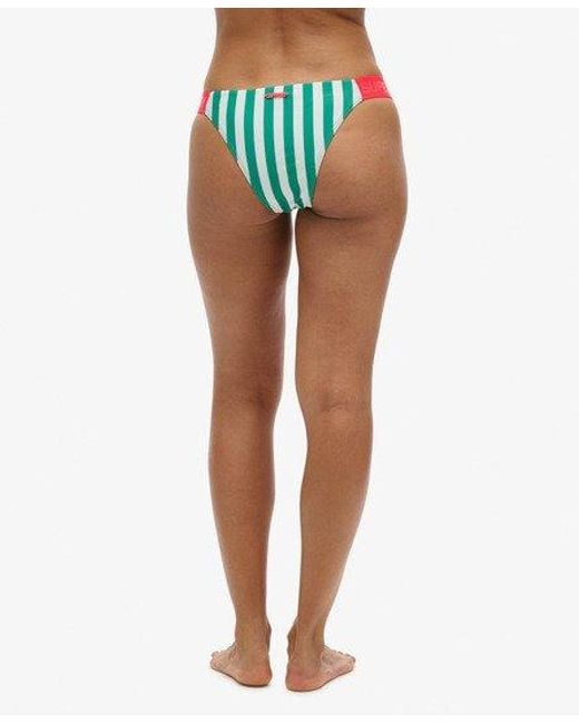 Superdry Red Striped Cheeky Bikini Bottoms