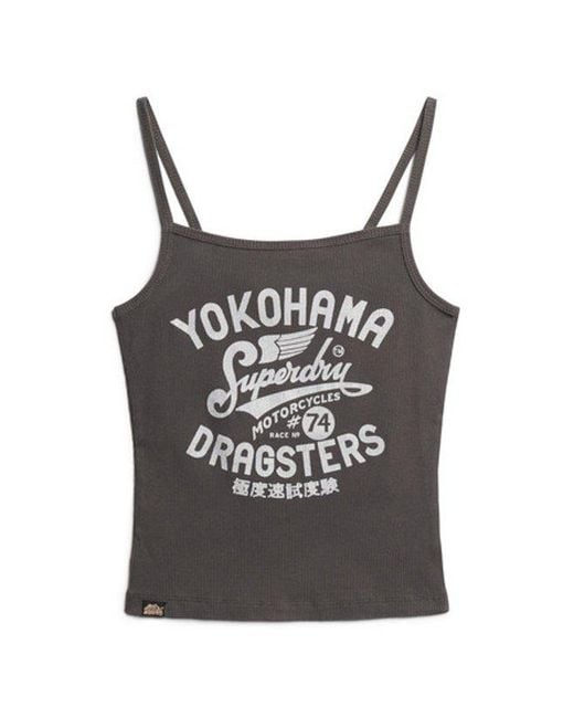 Superdry Blue & Co Retro Rocker Graphic Rib Cami Top