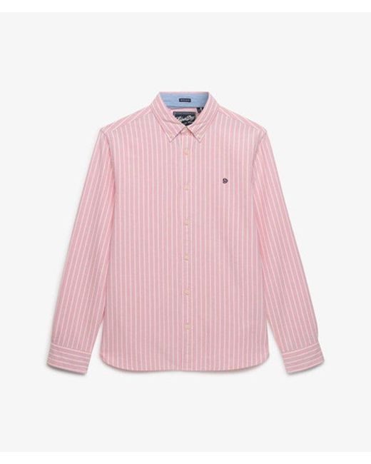 Superdry Red & Co Preppy Oxford Long Sleeve Shirt for men