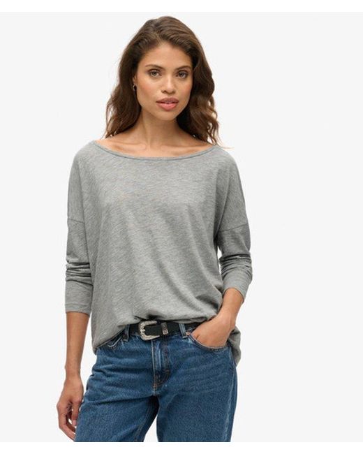 Superdry Gray & Co Long Sleeve Jersey Top