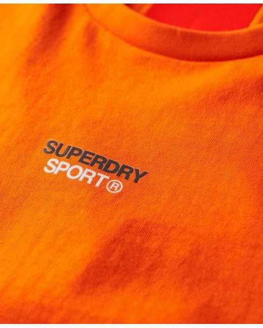T-shirt décontracté sport tech logo Superdry pour homme en coloris Orange