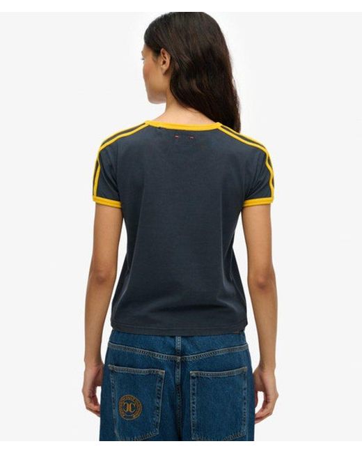 Superdry Blue Athletic Essential Stripe T-Shirt