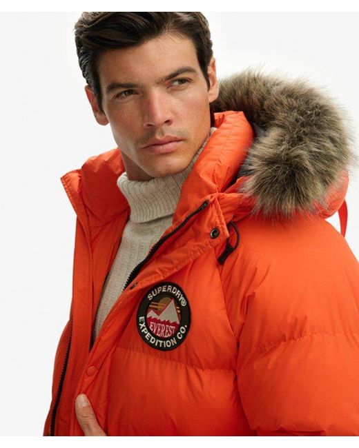 Superdry Orange & Co Everest Long Baffled Parka for men