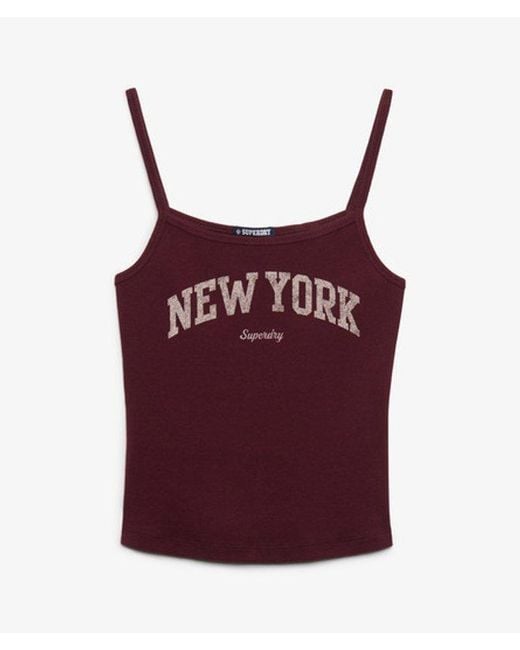 Superdry Red & Co Athletic Essentials Graphic Print Cami Top