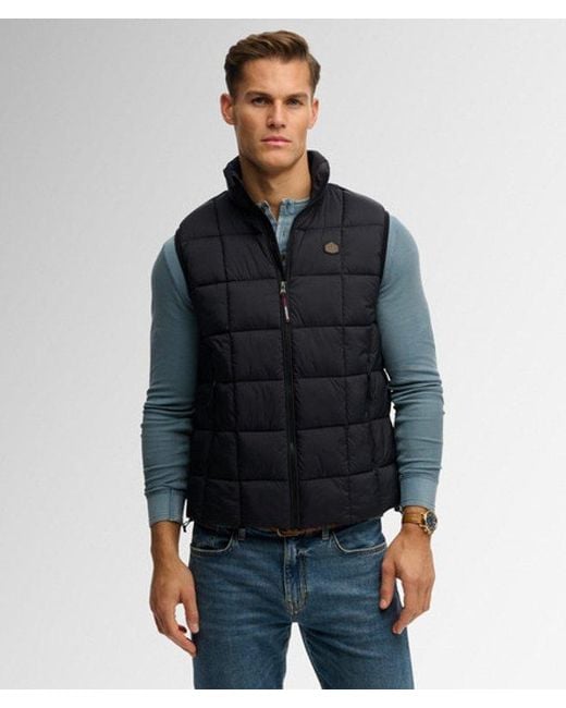 Superdry Gray & Co Box Quilt Fuji Lite Gilet for men