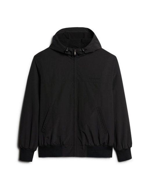 Superdry Black & Co Surplus Nylon Hooded Bomber Jacket for men