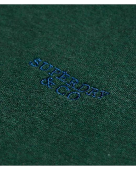 Superdry Green Essential Stacked Logo Embroidered T-Shirt for men