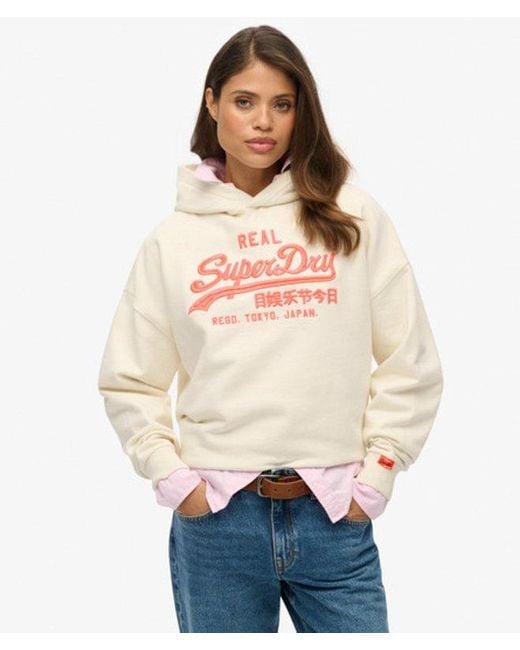 Superdry Natural & Co Vintage Logo Neon Relaxed Hoodie