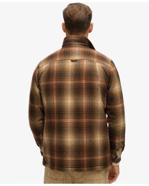 Superdry Brown Wool Miller Overshirt for men