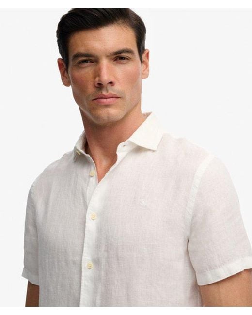 Superdry White & Co Riviera Short Sleeve Linen Shirt for men