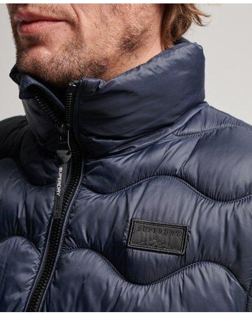 Superdry Blue Classic Quilted Studios Expedition Gilet for men