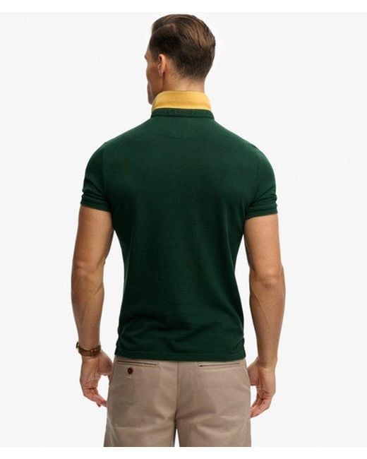 Superdry Green & Co Pique Monogram Polo Shirt for men