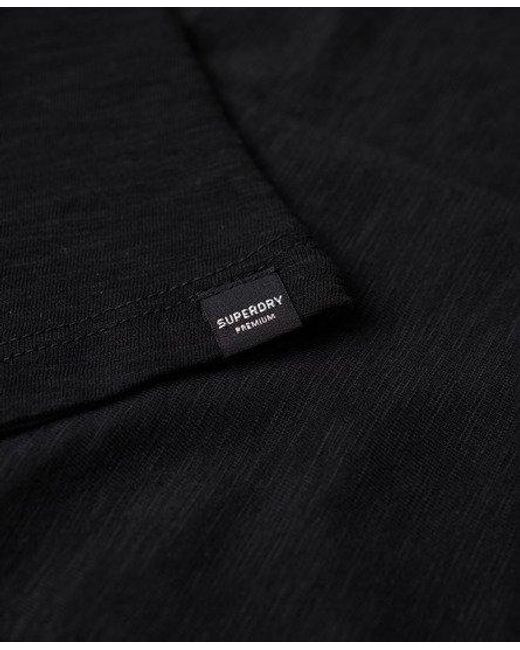 Superdry Studios T-shirt Met Laag Uitgesneden Ronde Hals in het Black