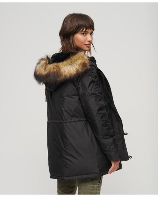 Military jacket clearance with fur hood