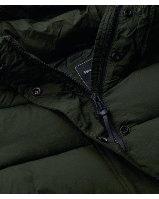 Superdry Green & Co Slim Fit Logo Patch Hooded Mid Layer Short Jacket