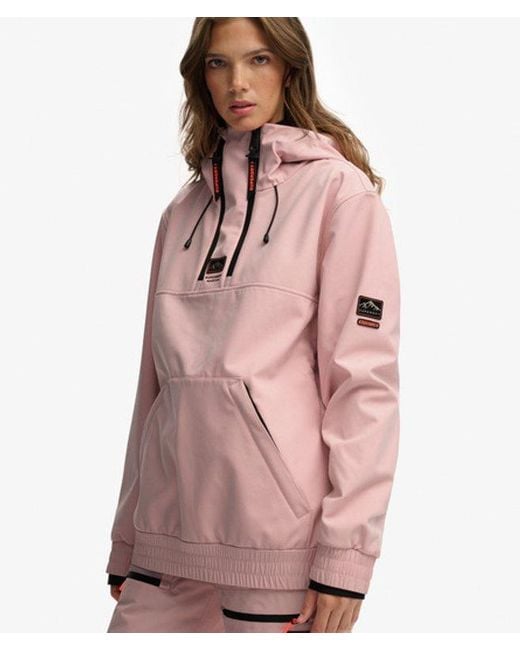Superdry Freestyle Softshell Ski Hoodie in het Pink