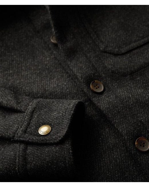 Superdry Black & Co Merchant Wool Texture Overshirt for men