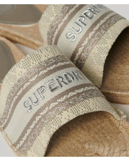 Superdry Metallic & Co Canvas Espadrille Overlay Sliders
