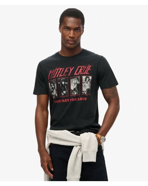 Superdry Black & Co Mötley Crüe X & Co Limited Edition T-shirt for men