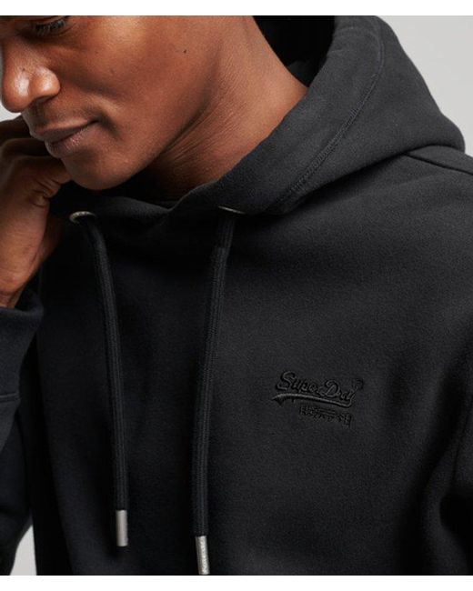 Superdry Black & Co Organic Cotton Essential Logo Hoodie for men