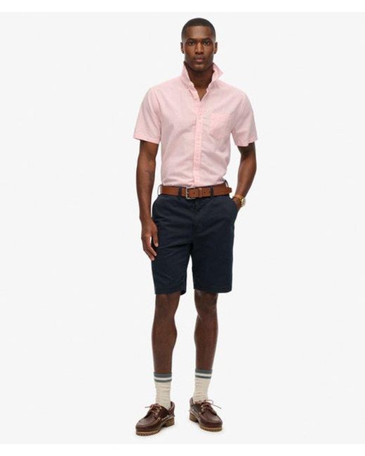 Superdry Pink & Co City Cotton Linen Short Sleeve Shirt for men