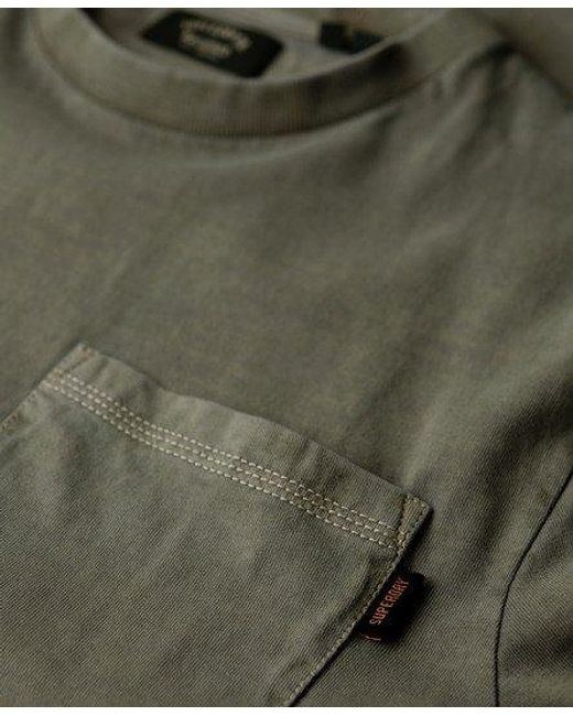 Superdry Green Contrast Stitch Pocket T-shirt for men